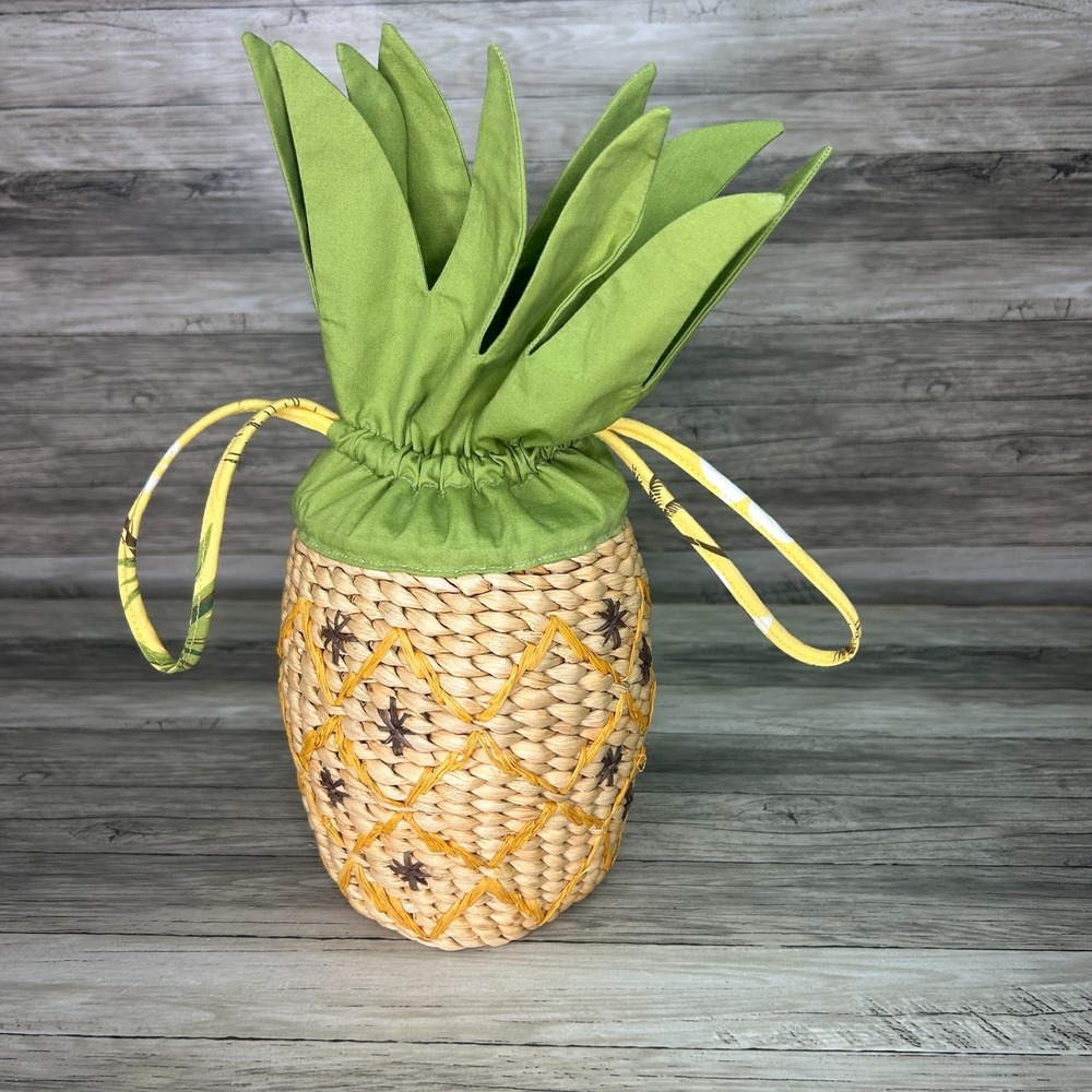 Gymboree Rattan Straw Pineapple Bag Purse Tote